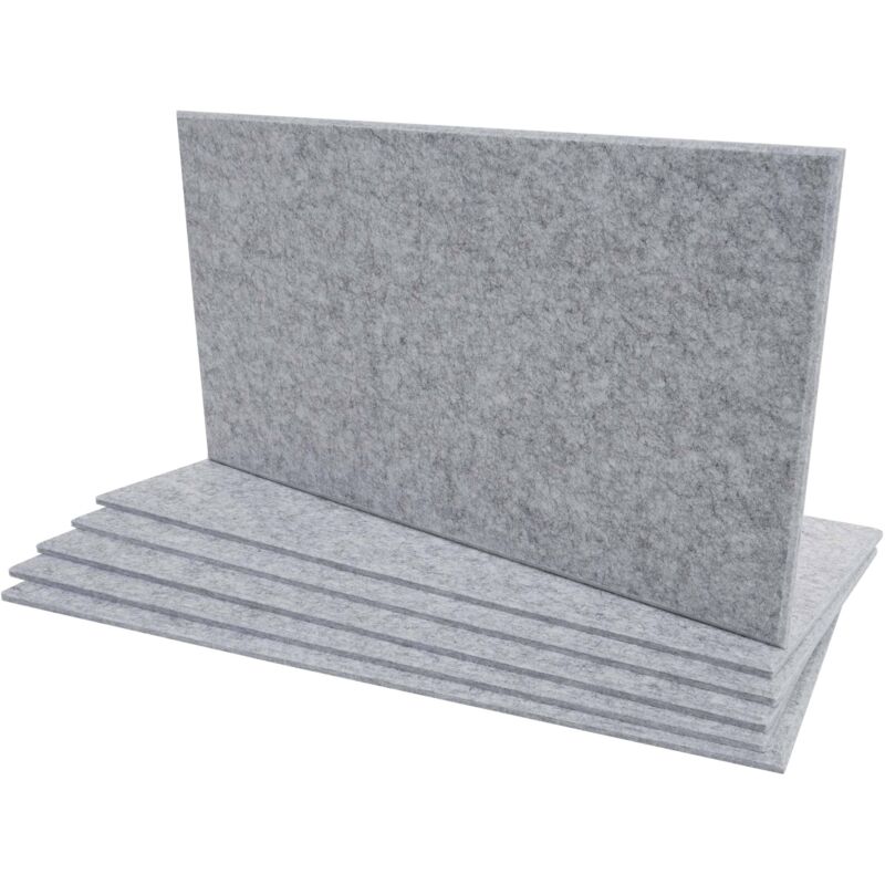 HHG - jamais utilisé] Lot de 6 panneaux muraux acoustiques 576, panneaux muraux acoustiques, insonorisant 1qm surface 60x30cm, gris clair