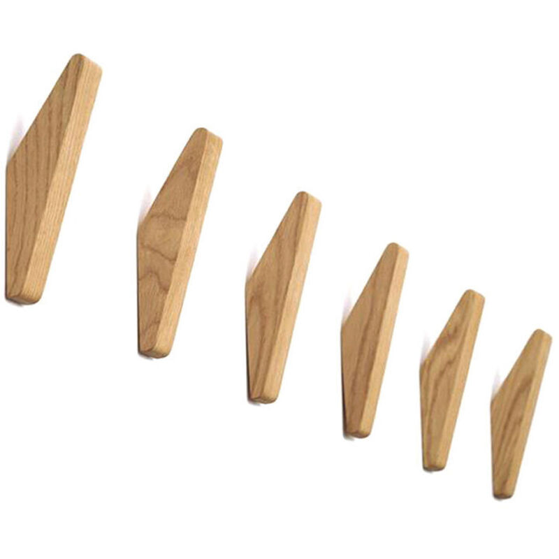Lot de 6 patères en bois vintage, patères en bois, capacité de charge 5 kg, patères murales, patères peignoir, patères chapeau, patères, patères