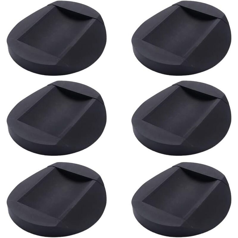 Lot de 6 patins antidérapants en caoutchouc pour meubles, coussins pour pieds de chaise, tous sols, roulettes pour meubles, noir