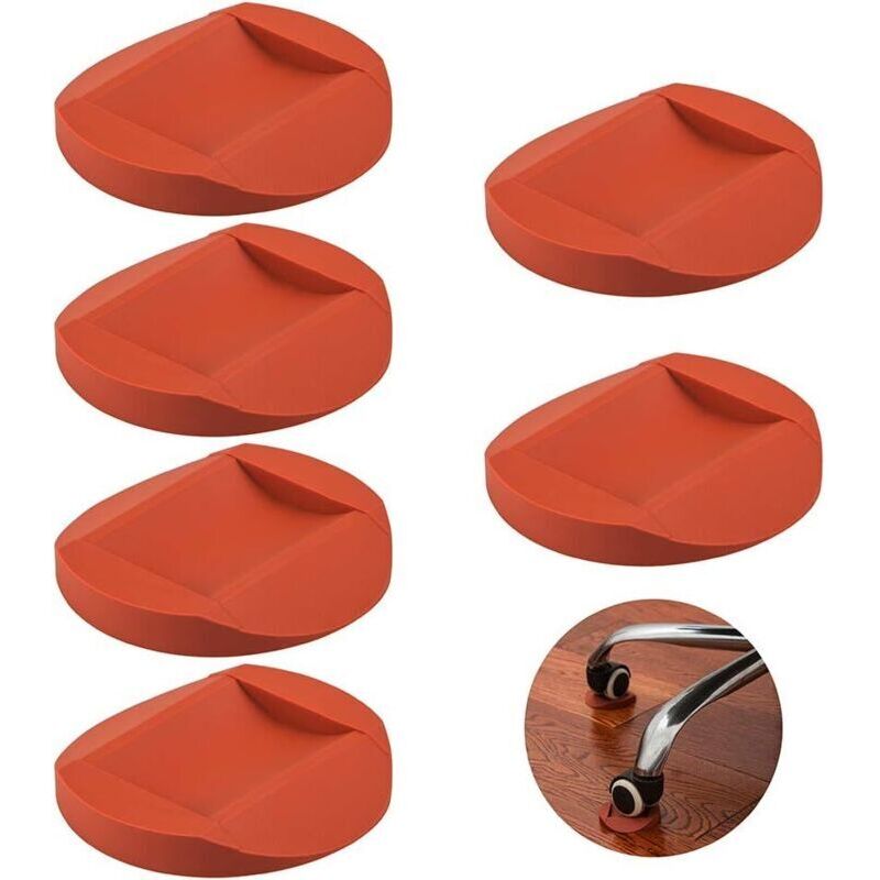 Lot de 6 patins antidérapants en caoutchouc pour roulettes de meubles, canapés et lits, pour tous les types de sols