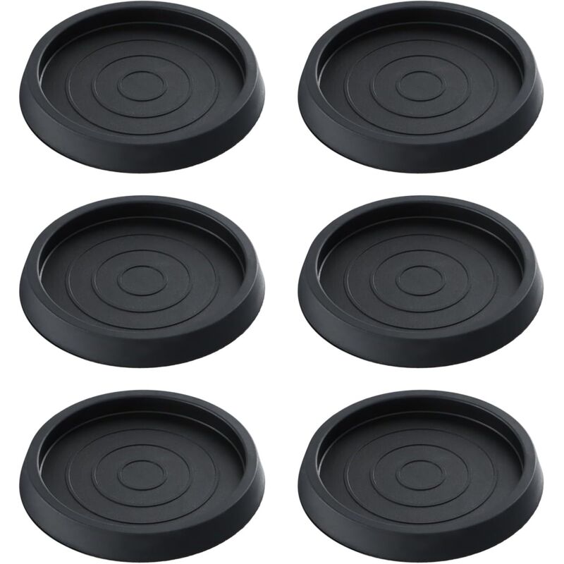 Lot de 6 patins antidérapants noirs pour pieds de meubles, patins en caoutchouc antidérapants, patins ronds pour pieds de chaise, protection du sol,