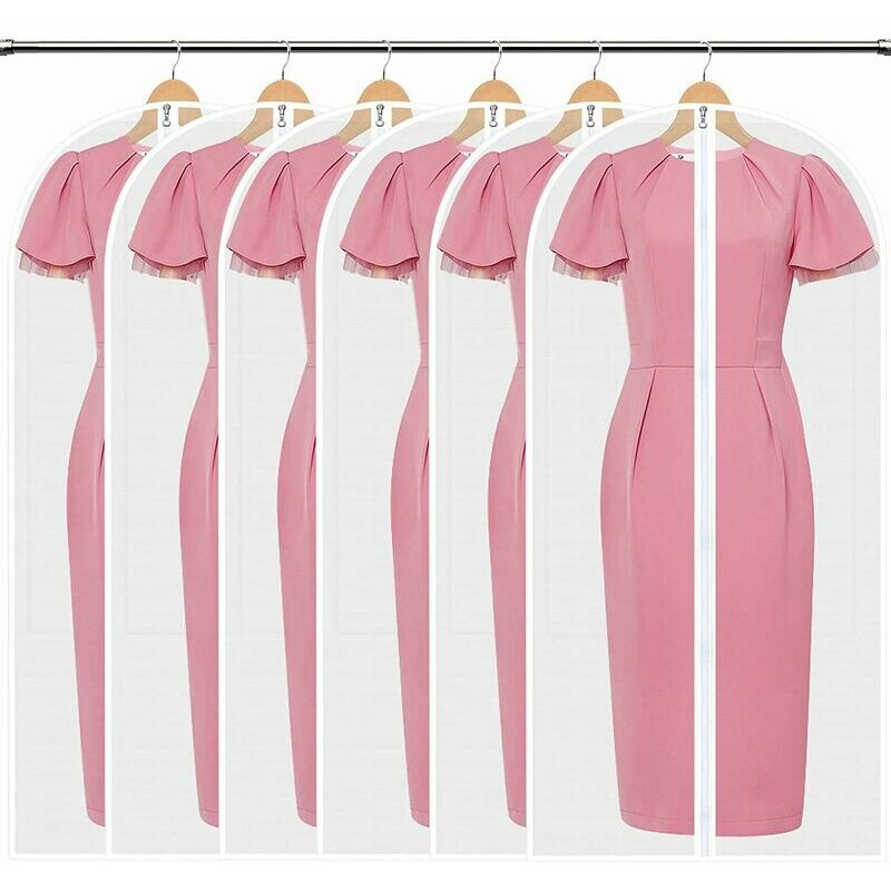 Lot de 6 pcs Housses de Vêtements Sacs de Protection peva Anti-Poussière Transparent Housse, 6 × xxl (140 x 60 cm)