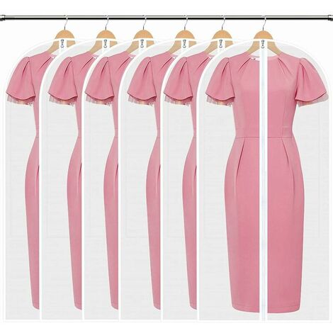 Lot de 6 PCS Housses de Vêtements Sacs de Protection PEVA Anti-Poussière Transparent Housse, 6 × XXL (140 x 60 cm)