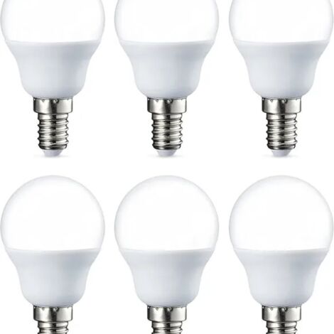 Lot de 6 petites ampoules LED rondes G45 base filetée Edison E14 5W blanc intensité immuable
