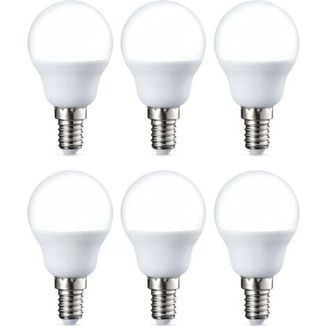 LIIYIELA Lot de 6 petites ampoules LED rondes G45 Culot Edison à vis E14 5 W (équivalent 40 W) Blanc chaud Intensité non variable [Classe énergétique F]