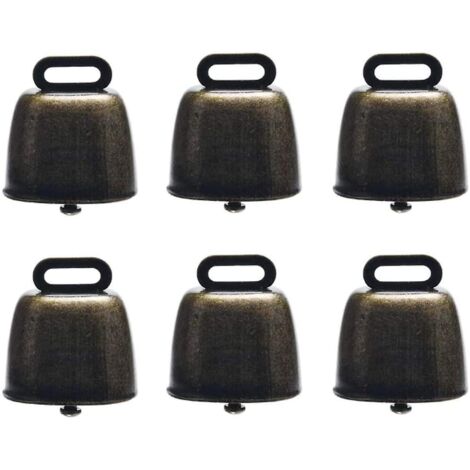 Lot de 6 petites cloches en cuivre pour vache, cheval et mouton (pâturage).
