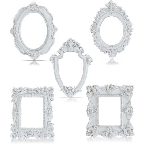 Lot de 6 petits cadres transparents de style baroque, mini-cadres photo à monter soi-même pour décorer son téléphone.
