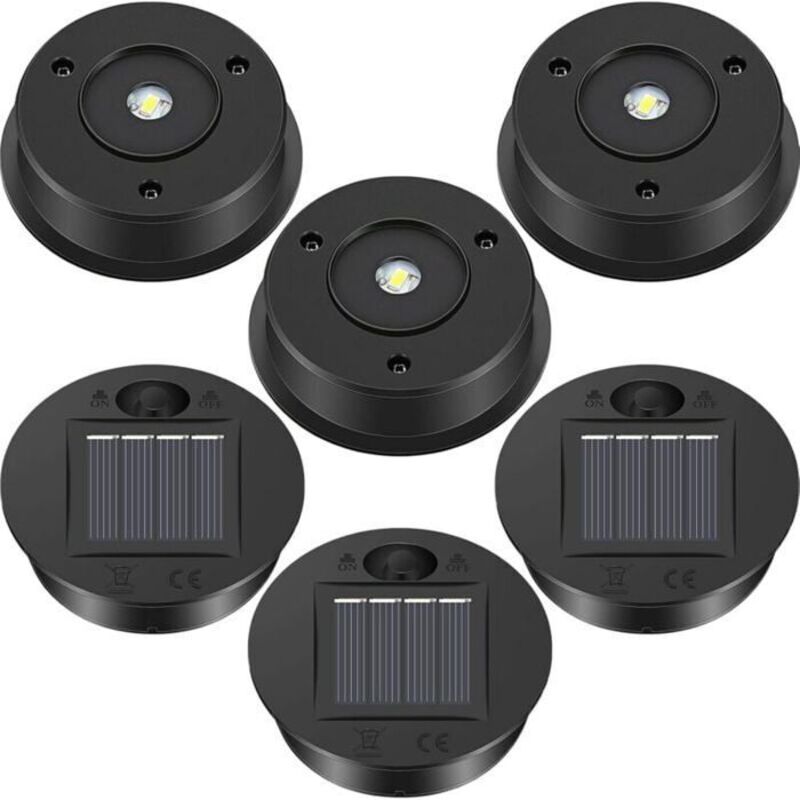 Lot de 6 pièces de rechange pour lumière solaire, composants de lanterne solaire, panneau solaire LED, lumière d'ombre Lot de 6 pièces de rechange pour lumière solaire, composants de lanterne solaire, panneau solaire LED, lumière d'ombre