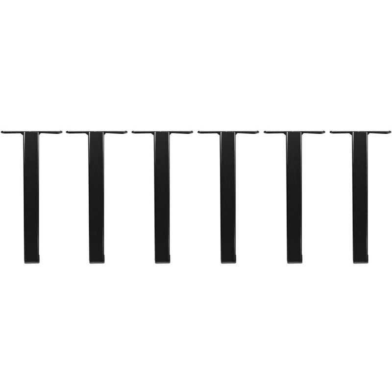 Lot de 6 pieds pour sommier cadre à lattes - Noir - aprano de ysmée