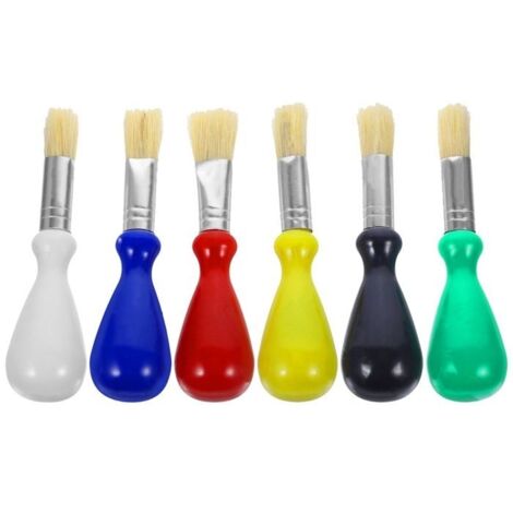 Lot de 6 pinceaux de peinture multifonctions pour enfants, en plastique, réutilisables, pour aquarelle, professionnels, pour tou
