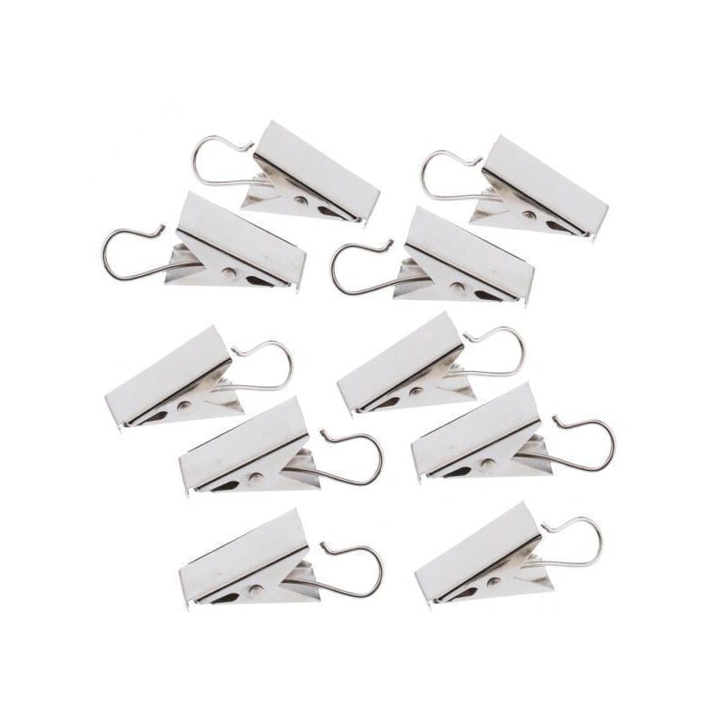 Feiyue - Lot de 6 pinces à rideaux robustes avec crochets, ressorts et chevilles