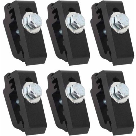 Lot de 6 pinces de montage voiture, haute résistance aluminium, pour lits camion, toit tente, rack vélo, rack moto, camping, noir