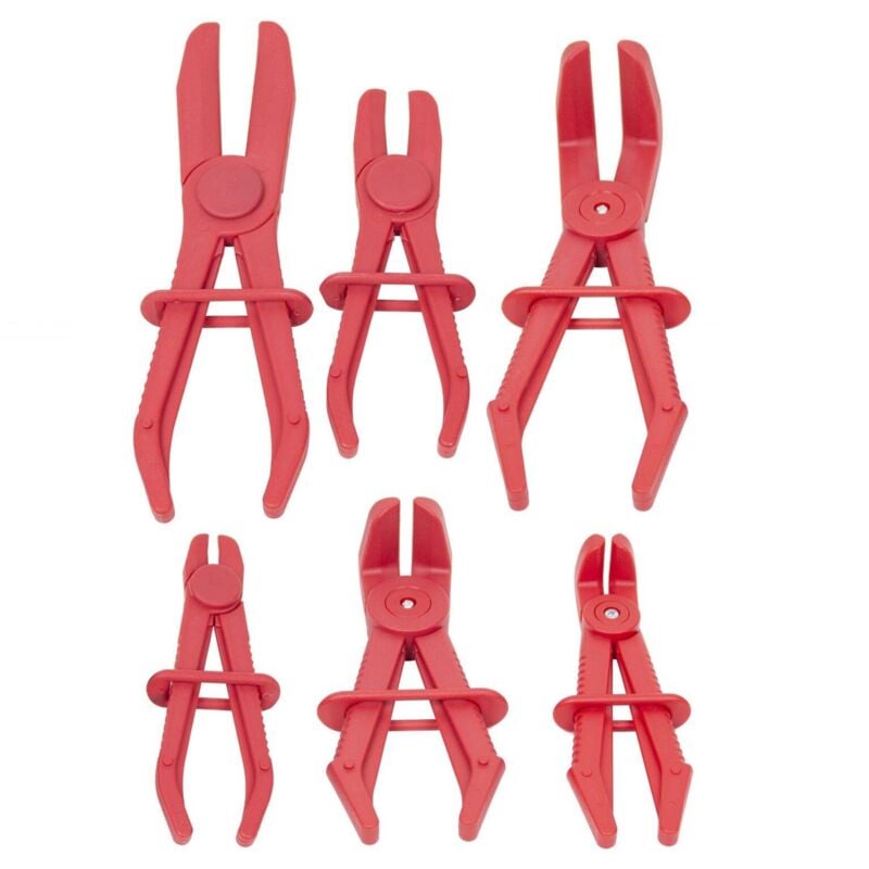Kroftools - Lot de 6 pinces de serrage droites et coudees pour clamper les tuyaux