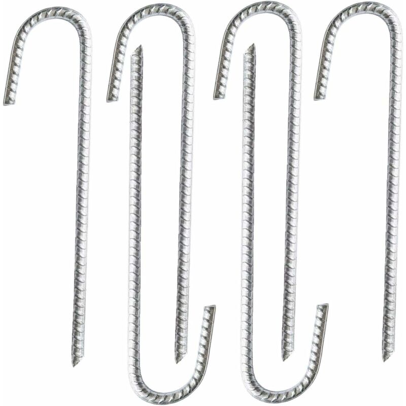 Lot de 6 piquets d'ancrage en acier galvanisé robuste pour barres d'armature en J - Pour chapiteaux, tonnelles, châteaux, tentes, trampolines,