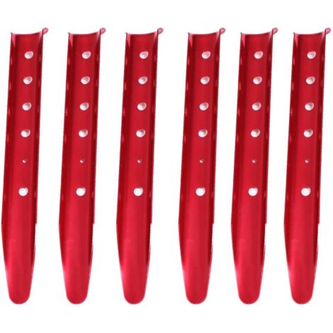 lot de 6 piquets de tente pour neige et sable -Léger pour le camping, la randonnée et le trekking (rouge)