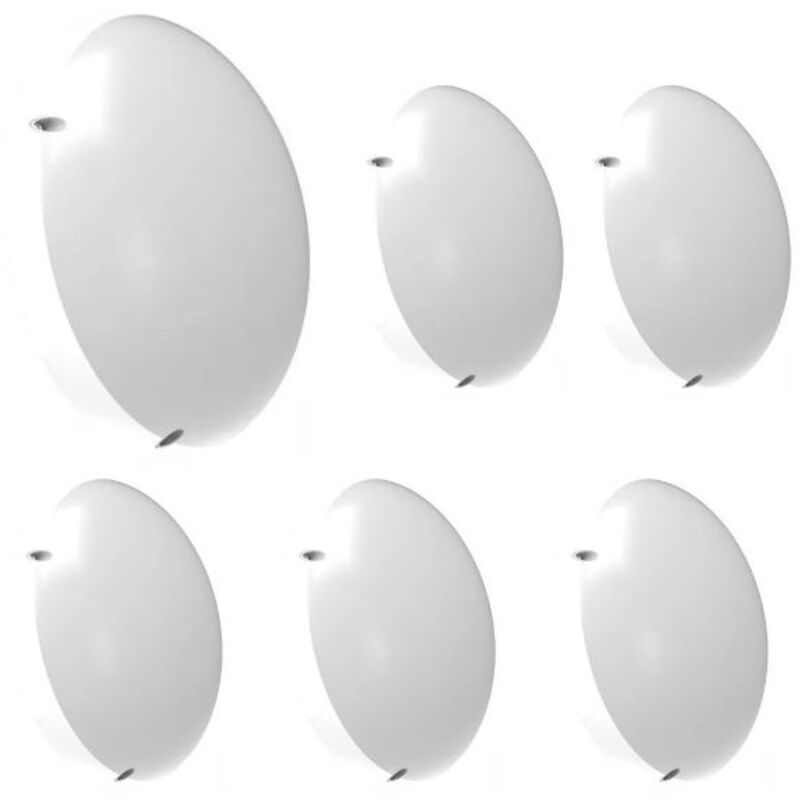 Lot de 6 Plafonniers led Extérieurs 18W IP65 Anti-Vandale Hublot Extérieur Plafonnier Blanc - 120° - Blanc neutre - 4000K