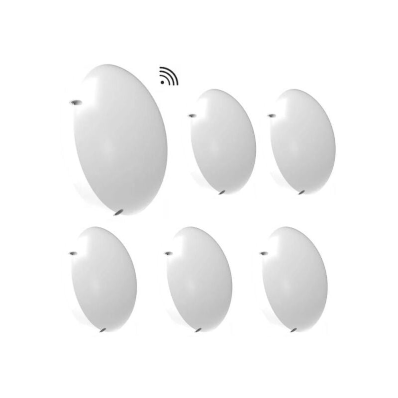 Lot de 6 Plafonniers led Extérieurs avec Détecteur 24W IP65 Anti-Vandale Hublot Extérieur Plafonnier Blanc - Blanc chaud - 3000K