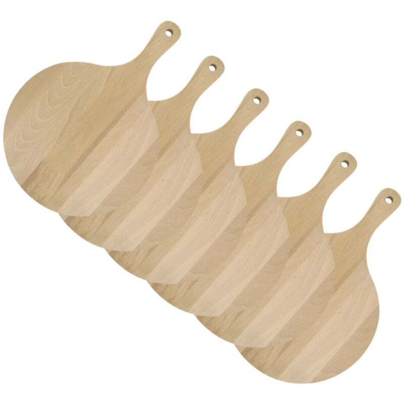 Lot de 6 planches à pizza et tarte flambée en bois 30 cm Fackelmann Wood Edition Lot de 6 planches à pizza et tarte flambée en bois 30 cm Fackelmann Wood Edition