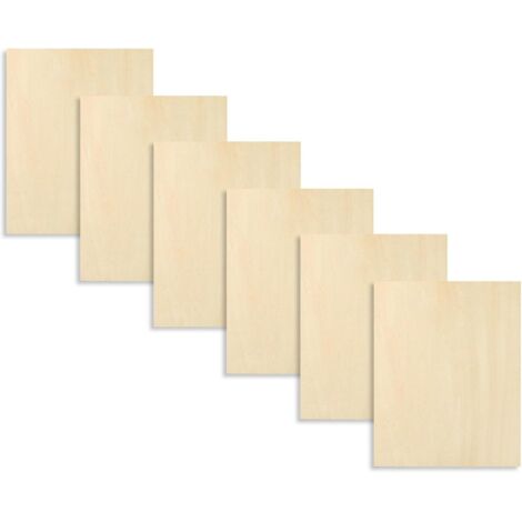 Lot de 6 plaques en bois de tilleul - Non traitées - Pour le modélisme - le