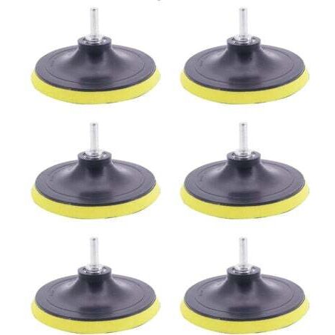 Lot de 6 Plateaux de Ponçage 100mm Disques Abrasifs Assiette de Ponçage avec Filetage M14 Fermeture Auto-agrippante Plaque de Support de Ponçage Polissage pour Perceuse Meuleuse d'angle