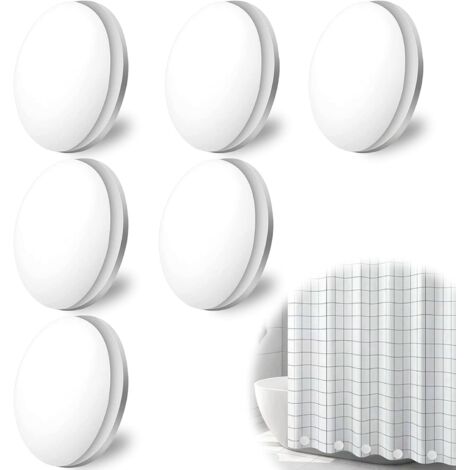 Lot de 6 Poids pour rideau de douche, Aimant blanc 4 cm, Alliage robuste, Pour salle de bain et extérieur