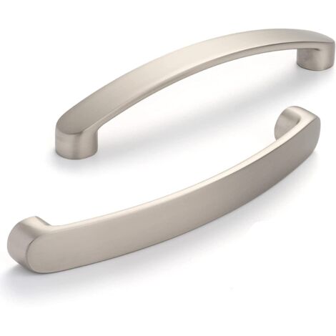 Lot de 6 Poignee de Meuble Poignées de porte de cuisine chromées- poignee meuble de cuisine Nickel Brossé Poignée Cuisine Brossé Entraxe 160mm