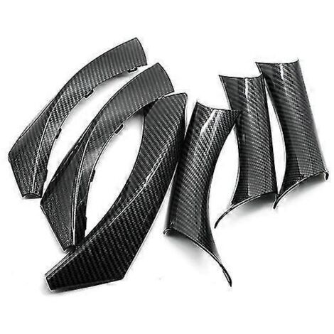 Lot de 6 poignées de porte intérieures style carbone pour BMW Série 3 E90 E91 E92 316 318 320 325 328i (conduite à gauche) - Finition carbone