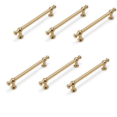 Lot de 6 poignées de tiroir dorées de 224 mm (8,9 pouces) pour meubles de cuisine, armoires et chambres. Convient également pour la chambre, la salle de bain ou le bureau.