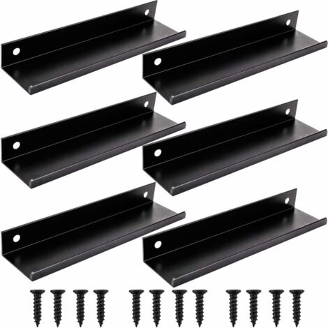 Lot de 6 poignées de tiroir noires pour meubles de cuisine (150 mm, noires) cspa