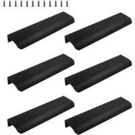 Lot de 6 poignées de tiroir Sollbry pour meubles, bords noirs, pour portes, tiroirs de cuisine, commodes, armoires, placards, entraxe de 13,7 cm (5,4 pouces).