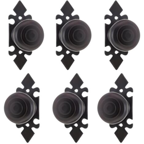 Lot de 6 poignées noires, poignées de porte robustes, boutons de meubles et de portails - Format : 11 x 4 cm