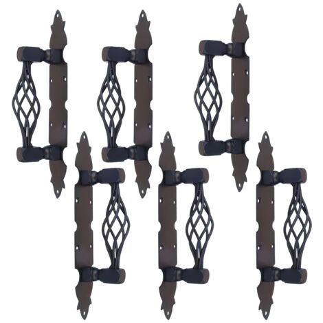 Lot de 6 poignées noires, poignées de porte robustes, poignée de porte pour portails et meubles - Format : 26 x 4.7 cm