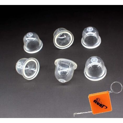 Lot de 6 pompes d'amorçage pour carburateur de tronçonneuse, compatibles avec les marques Dolmar, Stihl, Echo et Ryobi.