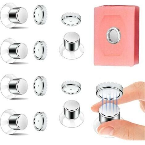 Lot de 6 Porte-Savon Magnétique, Porte-Savon à Ventouse - Fixation Solide, Porte-Savon de Douche sans Perçage, Porte-Savon Aimanté en Acier Inoxydable pour Salle de Bain et Cuisine
