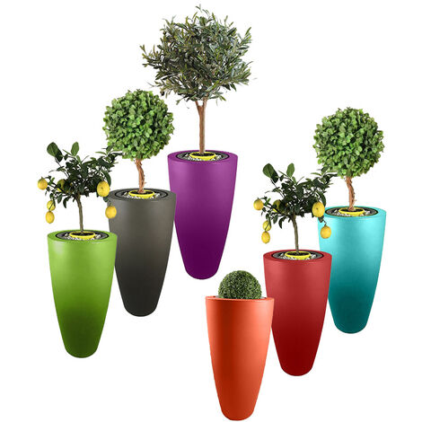Lot de 6 - pots de fleurs coniques delight 200l