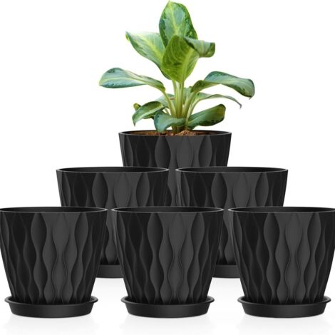 Lot de 6 pots décoratifs pour balcon, pots pour orchidées, pots modernes à motif ondulé, adaptés à de nombreuses plantes