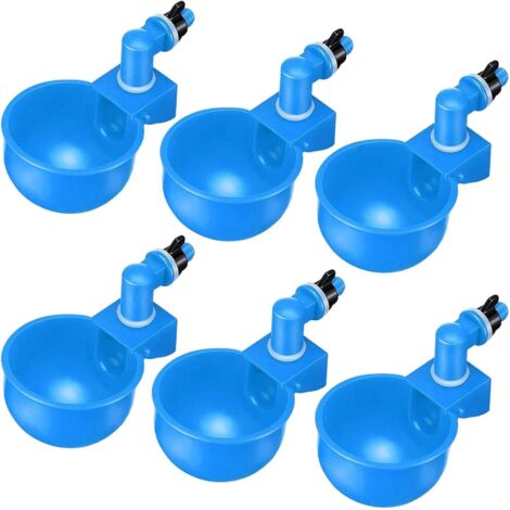 Lot de 6, pour volaille et oiseaux, Facile à installer et à nettoyer - bleu