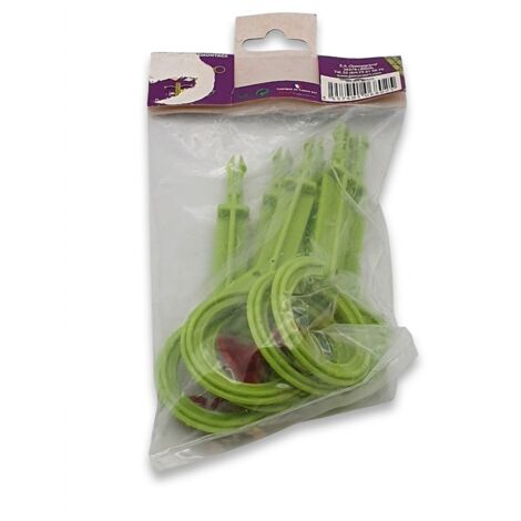 Lot de 6 - POUSS'VERT - Attaches pour Éco-tuteur - Anneau déformable - Vert anis - EAN 3557401068025 - Fabriqué en France - Voir photos pour détails