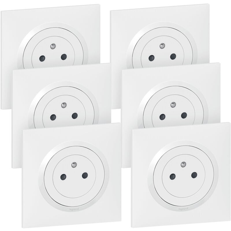 Legrand - Lot de 6 prises de courant 2P+T Surface dooxie complet - blanc