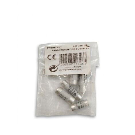 Lot de 6 - PRODELECT - Assortiment de fusibles cylindriques - 10A 20A 250V 400V - Protection gG - Voir photos