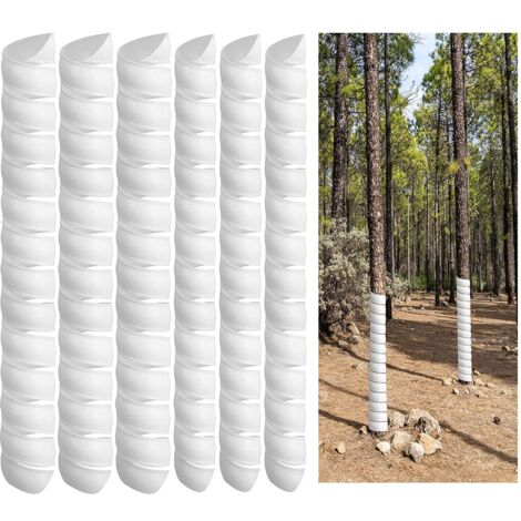 Lot de 6 protège-troncs d'arbre en spirale en plastique 2 tailles pour protéger les jeunes arbres des plantes contre les rongeurs