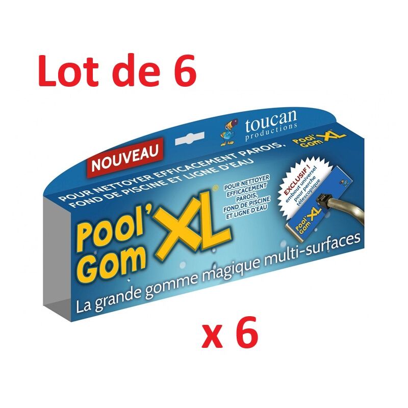 Toucan - lot de 6 recharges pour Tete de Balais - Pool Gom xl