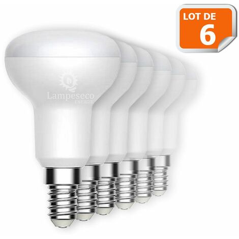 Lot de 6 Réflecteur R50 LED Culot E14 6W eq. 50W 500 lumens Blanc Chaud 3000K