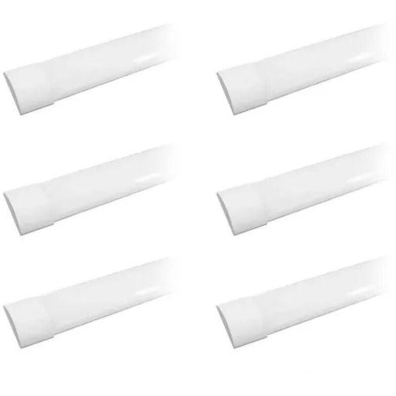 Lot de 6 Réglettes LED Plates 120cm 40W 120lm/W V-TAC VT-8340 - 120 ° - Blanc neutre - 4000K