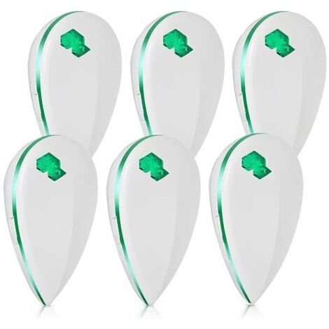 Lot de 6 Répulsif Ultrason Souris et Rats Electrique Repulsif Moustique,Anti Rongeurs, Araignée, Cafards,Mouches