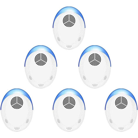 Lot de 6 répulsifs rongeurs et insectes, répulsif à ultrasons, non toxique, sans odeur, très efficace, puissant, blanc