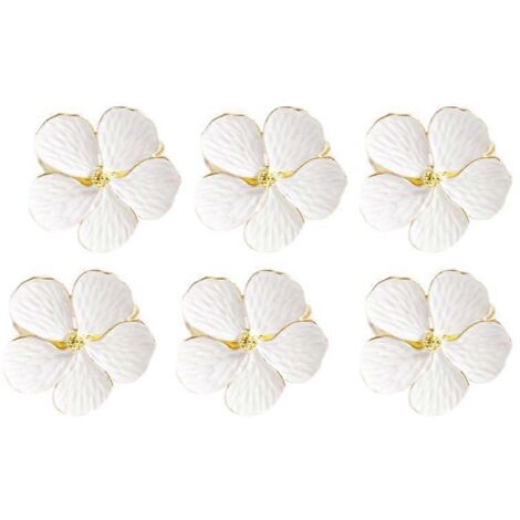 Lot de 6 ronds de serviette à fleurs, pour banquets et décorations de fêtes quotidiennes.