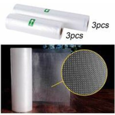 Lot de 6 Rouleaux 20x500cm + 28x500cm Sac Sous Vide Gaufré Alimentaire Appareil
