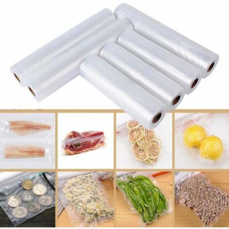 Lot de 6 Rouleaux 20x500cm + 28x500cm Sac Sous Vide Gaufré Alimentaire Appareil