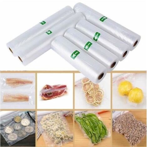 Lot de 6 Rouleaux 20x500cm + 28x500cm Sac Sous Vide Gaufré Alimentaire Appareil